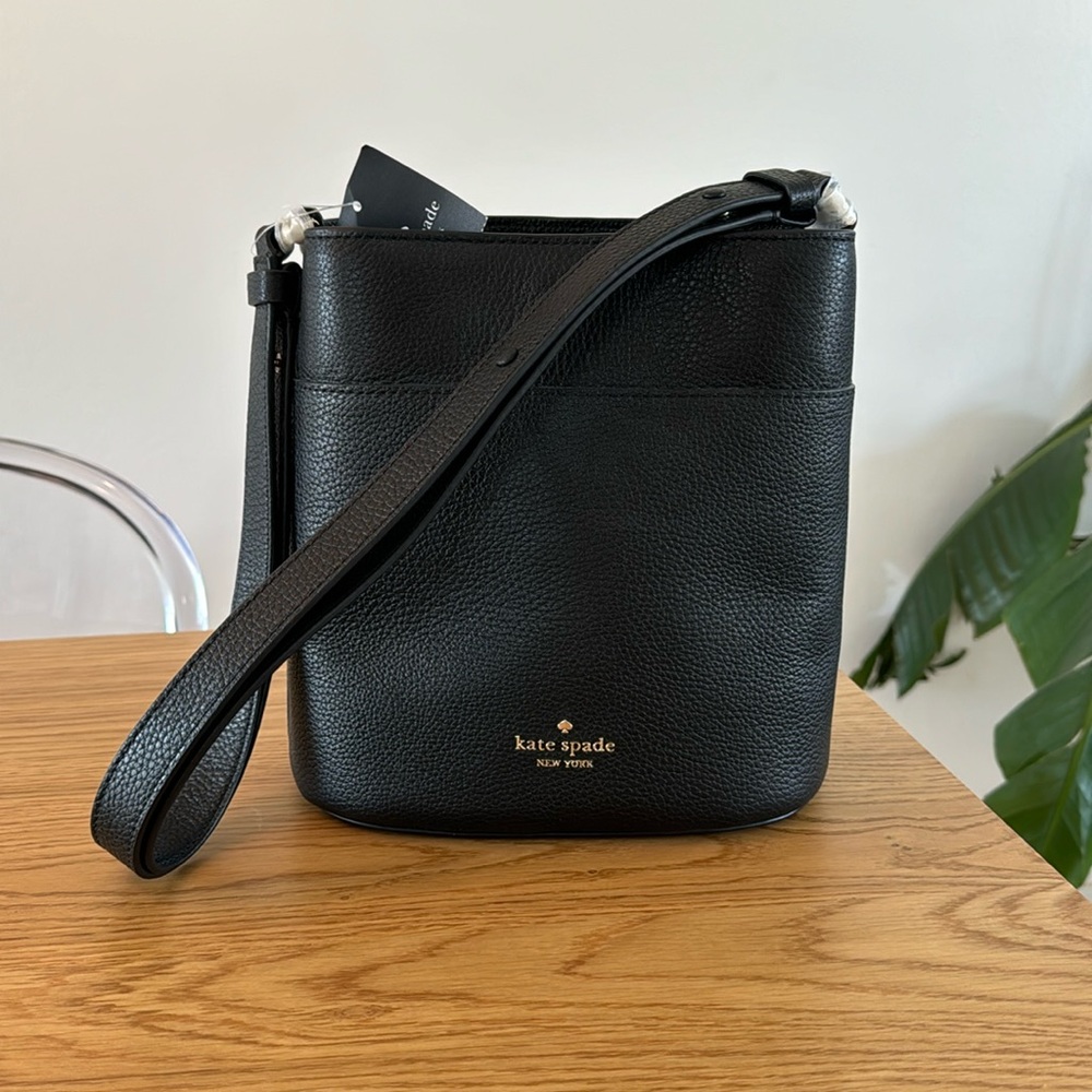 Kate Spade Black Leather Bucket Bag NWT